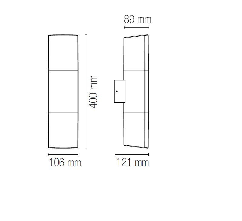 Applique DARK 40 cm LED E27 In Acciaio e Policarbonato