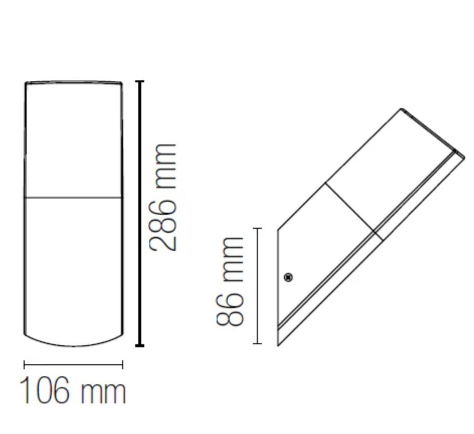 Applique DARK 28,6 cm LED E27 In Acciaio e Policarbonato