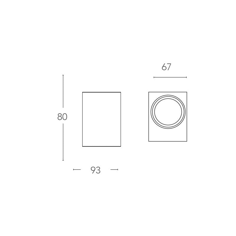 Applique QUBO 9,3 cm GU10 In Alluminio