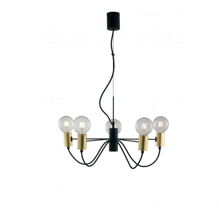 Lampadario AXON a sospensione 5 luci Led(E27) 60 cm In Metallo