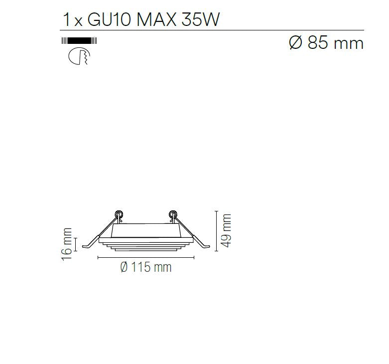 Incasso SPETTRO rotondo 11,5 cm bianco in gesso verninciabile