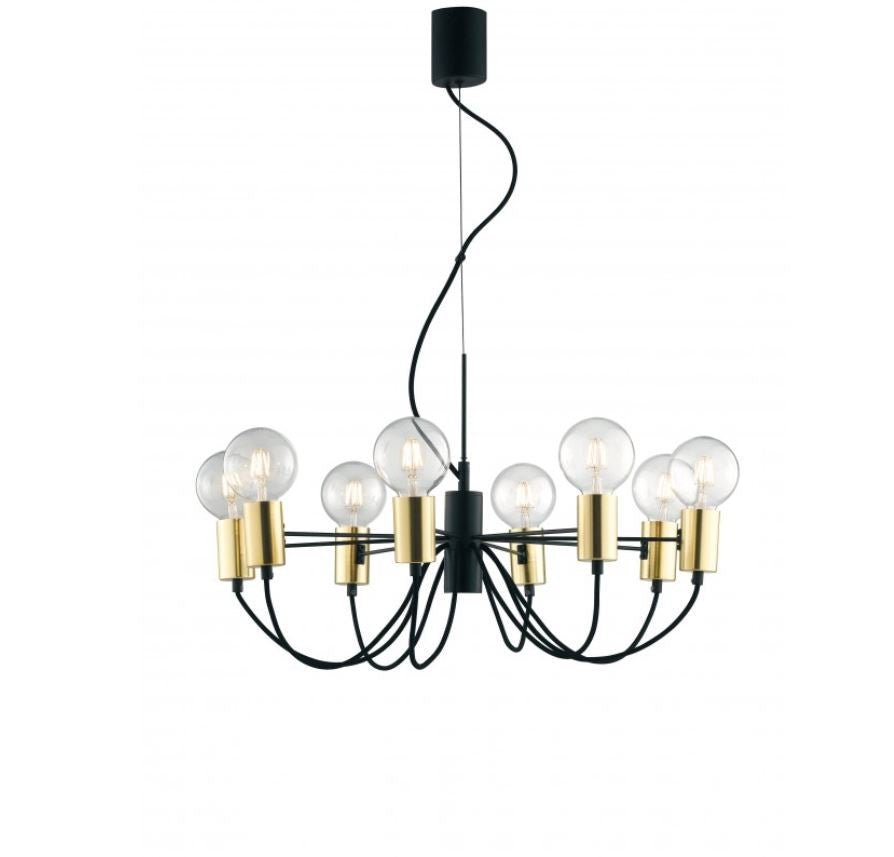 Lampadario AXON a sospensione 8 luci Led(E27) 66 cm In Metallo