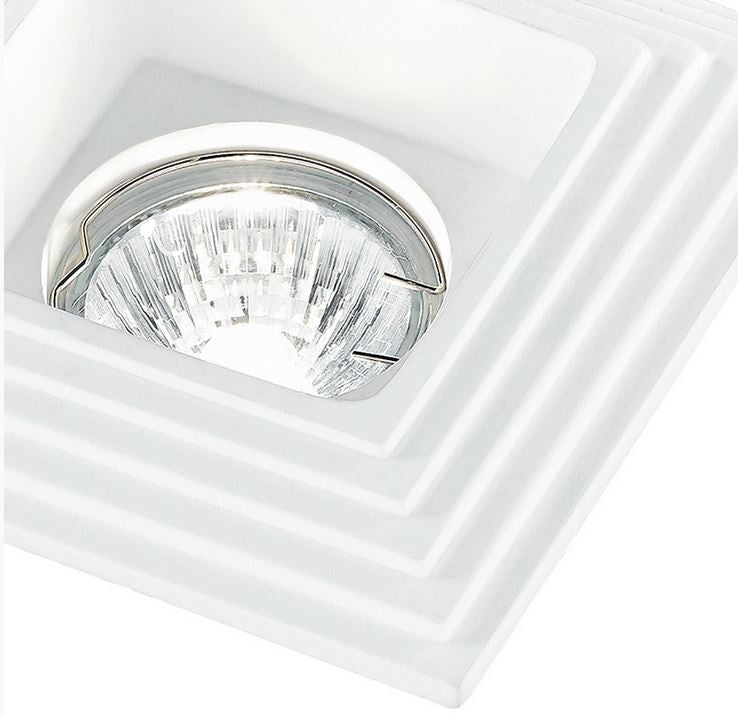 Incasso SPETTRO quadrato 11,5 cm bianco in gesso verninciabile