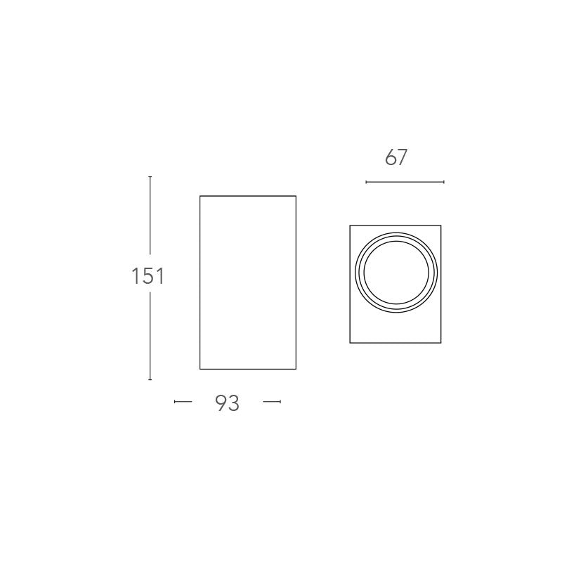 Applique QUBO 15,1 cm GU10 In Alluminio