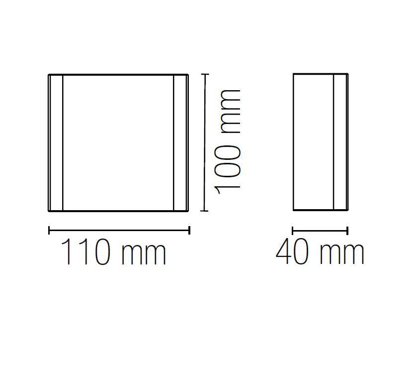 Applique KLEIN CCT 11 cm LED 2 W In Policarbonato