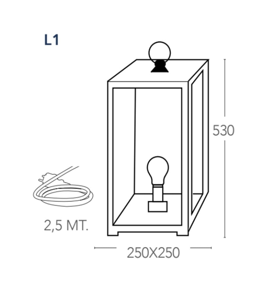 Applique MIRAGE 53 cm LED E27 In Metallo