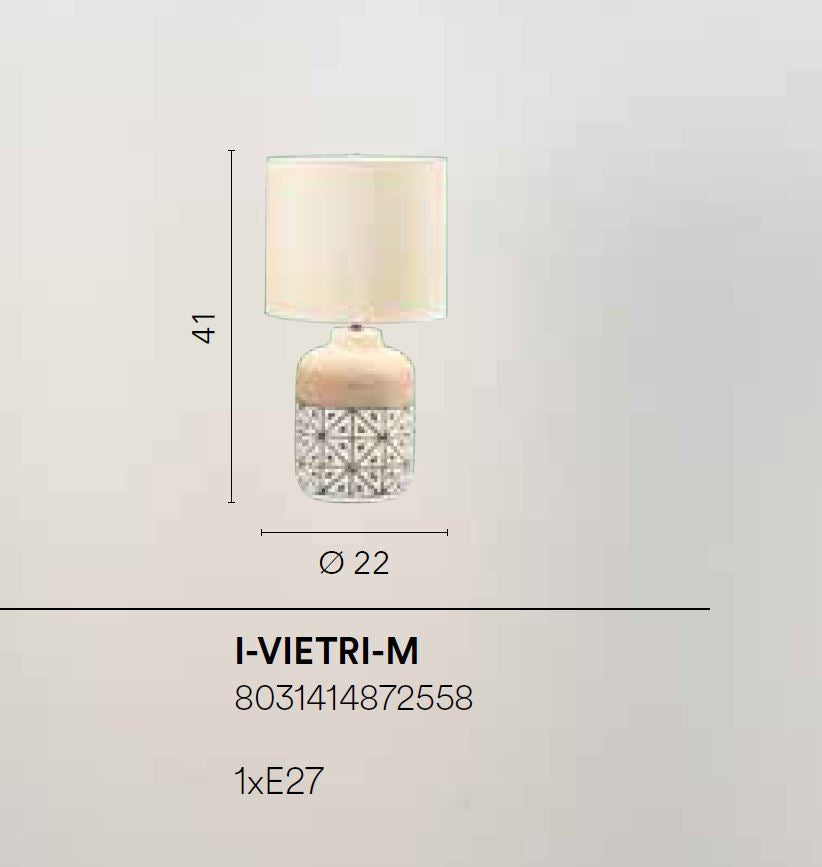 Lampada VIETRI da tavolo Led(E27) 41 cm in Ceramica