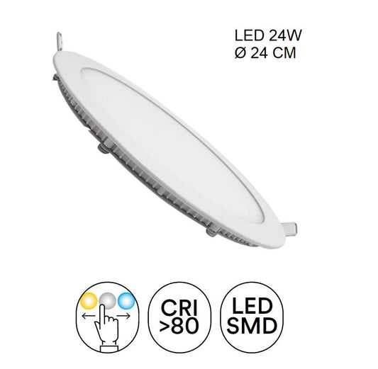 Faretto SLIM Led CCT 24 cm da incasso 24w bianco in alluminio