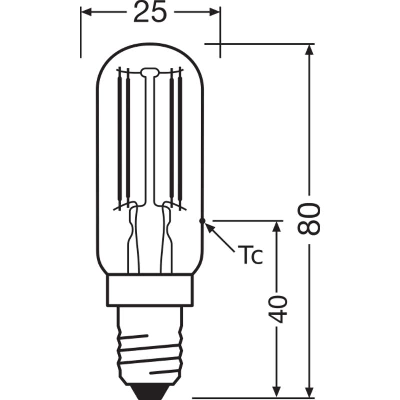Lampadina Led Filamento - E14 - 4W - 240V - 300° (160 mm)