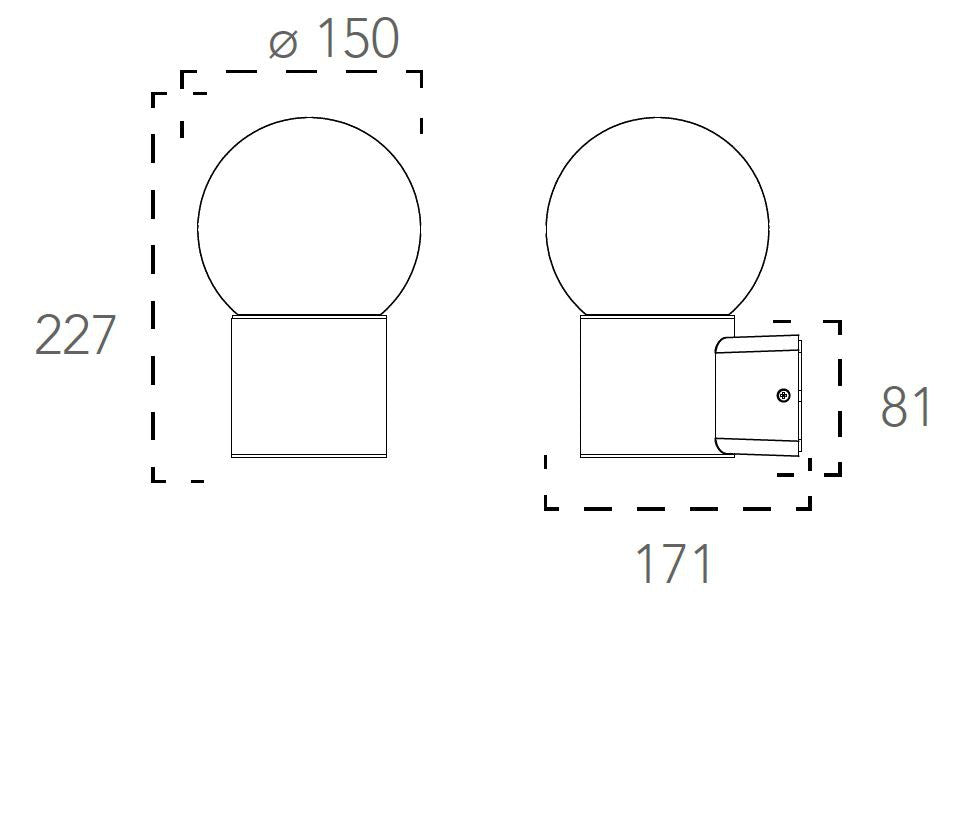 Applique SKITTLE 22,7 cm LED E27 In Alluminio