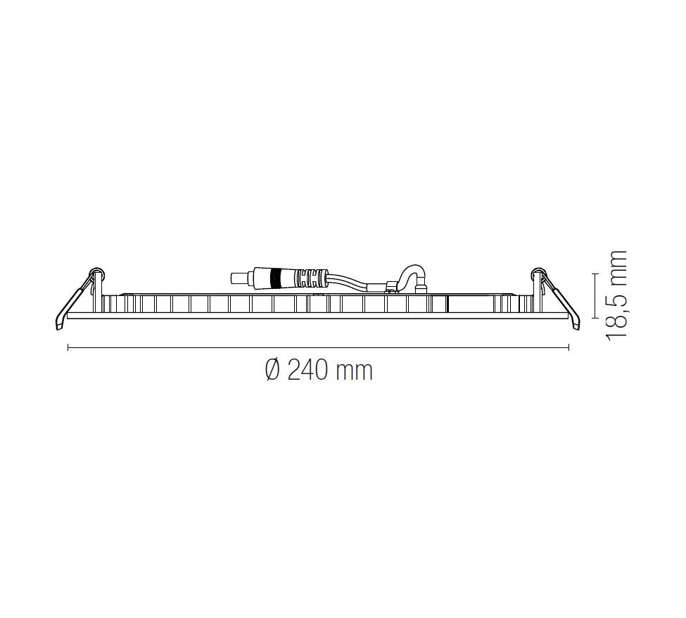Faretto SLIM Led CCT 24 cm da incasso 24w bianco in alluminio