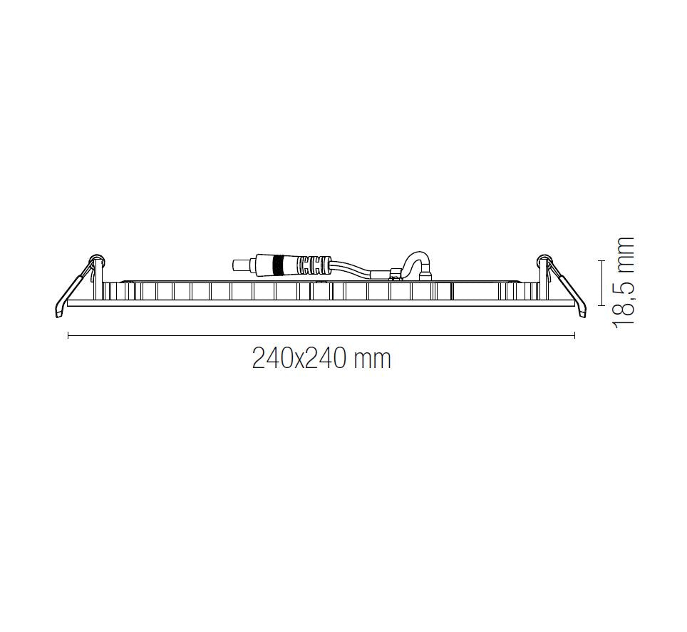 Faretto FLAP Led CCT 24x24 cm da incasso 24w bianco in alluminio