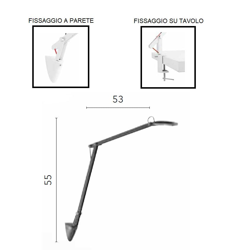 Lampada LOCKE da Scrivania 55 cm 6W in Metallo