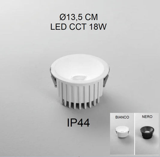 Faretto QUANTUM LED CCT 18,5 cm 40w ad incasso in alluminio