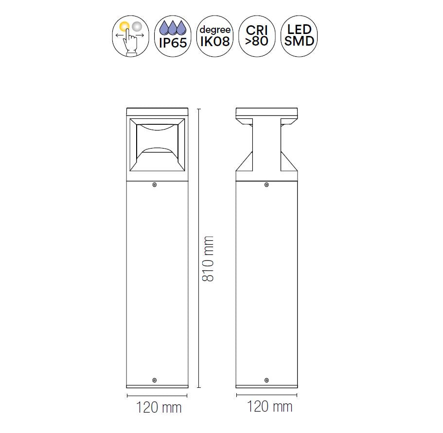 Applique WAMI CCT 81 cm LED 12 W In Alluminio