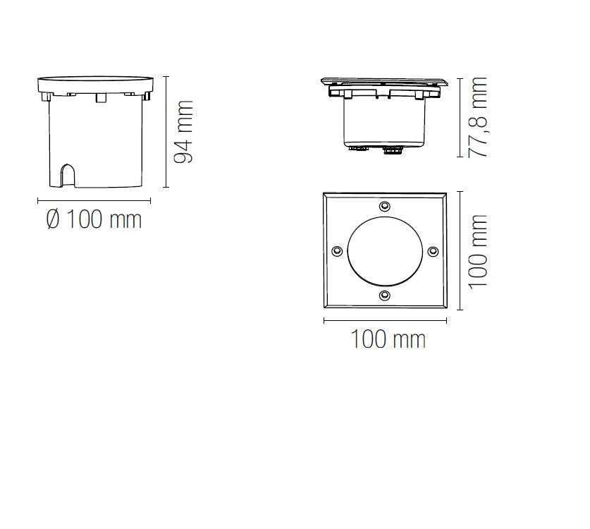 Segnapasso WALK Quadrato 7,8 cm LED 8 W In Acciaio