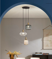 Lampadario EGADI a Sospensione 3 luci E27 220 cm in Vetro