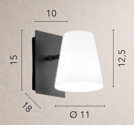Applique CULT Luce Led(E14) 18 cm in Metallo e Termoplastica