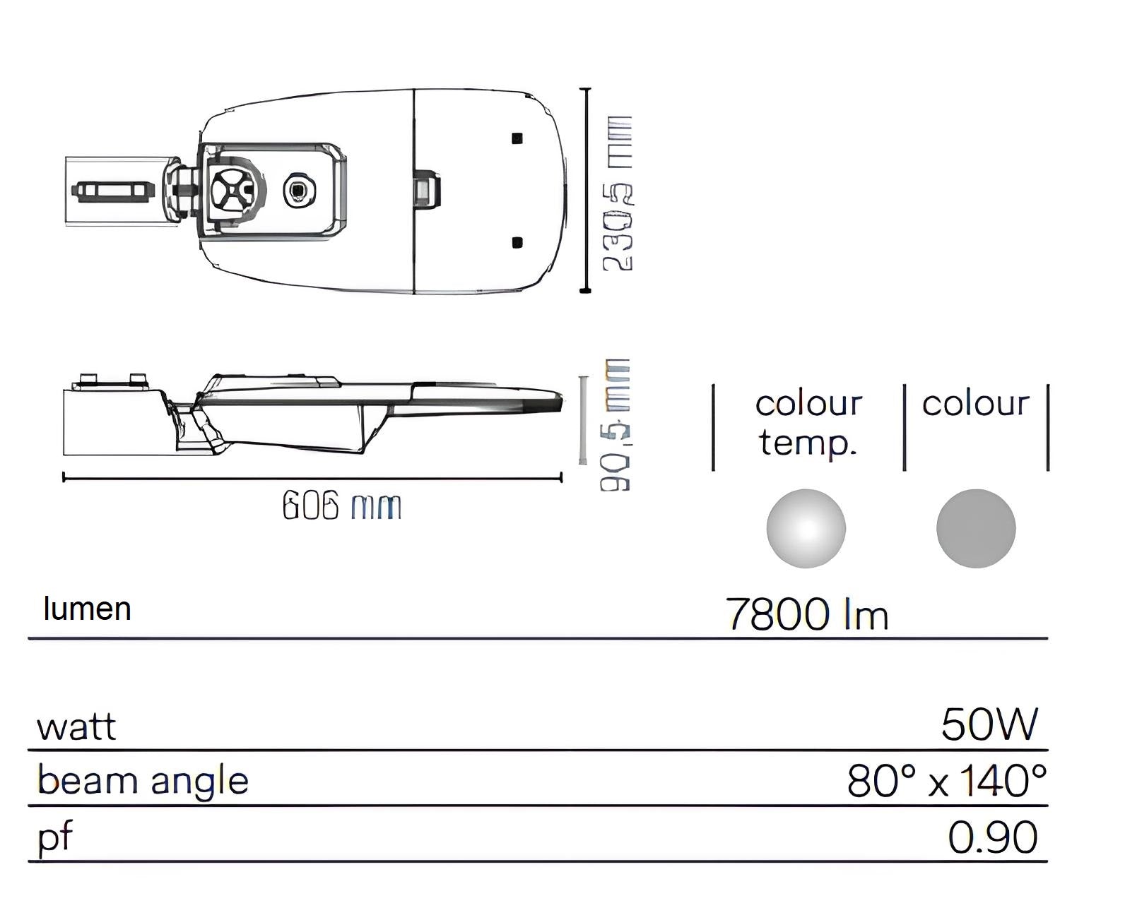 STREETWAY 23cm LED 30W Aluminum Street Lamp