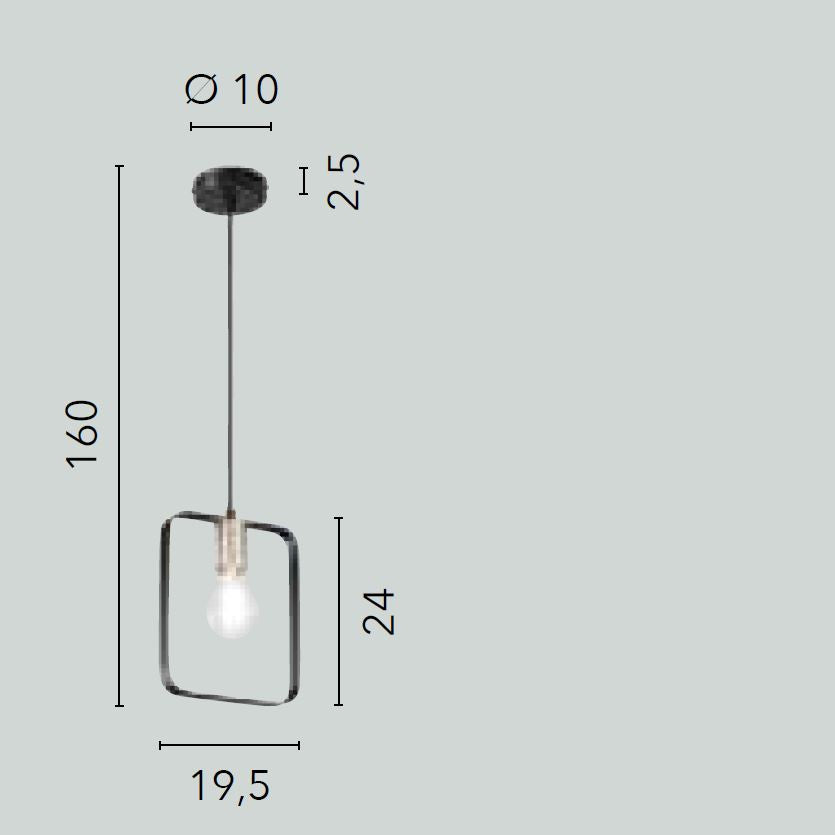 Lampadario SMITH a Sospensione Led(E27) 160 cm In Metallo