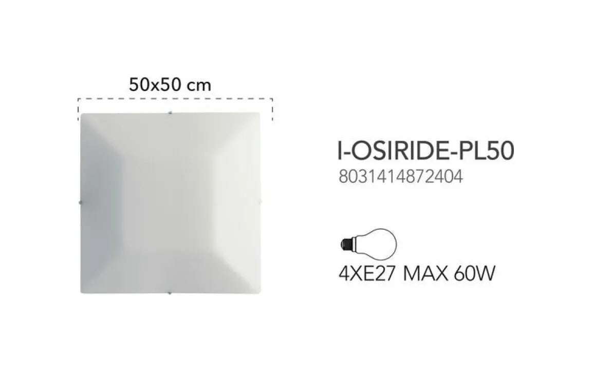 Plafoniera OSIRIDE (E27) 4 Luci 50 cm in Vetro 50X11,5X50CM