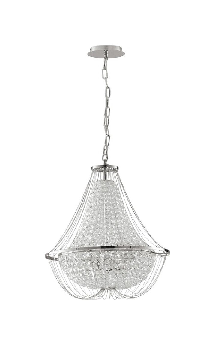 Lampadario VIENNA a Sospensione Led(E14) 45 cm in Cristallo