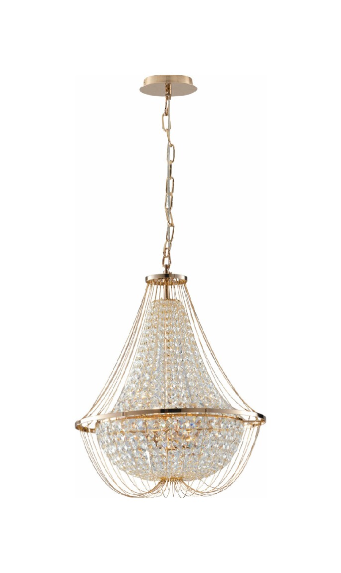 Lampadario VIENNA a Sospensione Led(E14) 45 cm in Cristallo