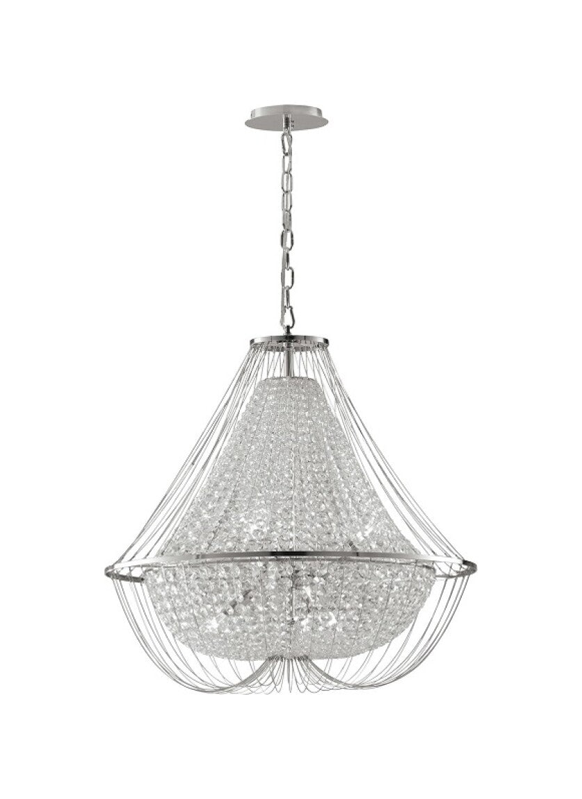 Lampadario VIENNA a Sospensione Led(E14) 60 cm in Cristallo