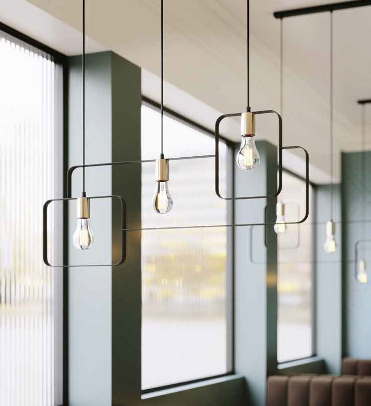Lampadario SMITH a Sospensione 3 luci Led(E27) 88.5 cm In Metallo