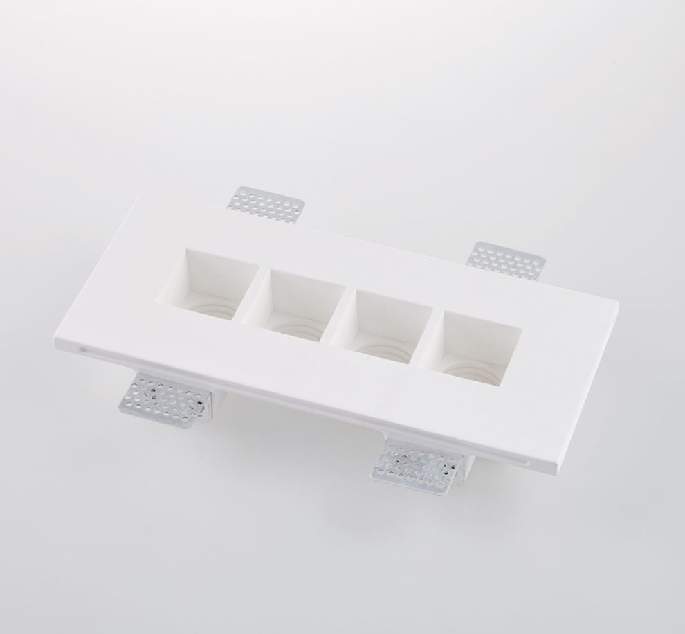Faretto HIVE 4 luci da incasso bianco in gesso