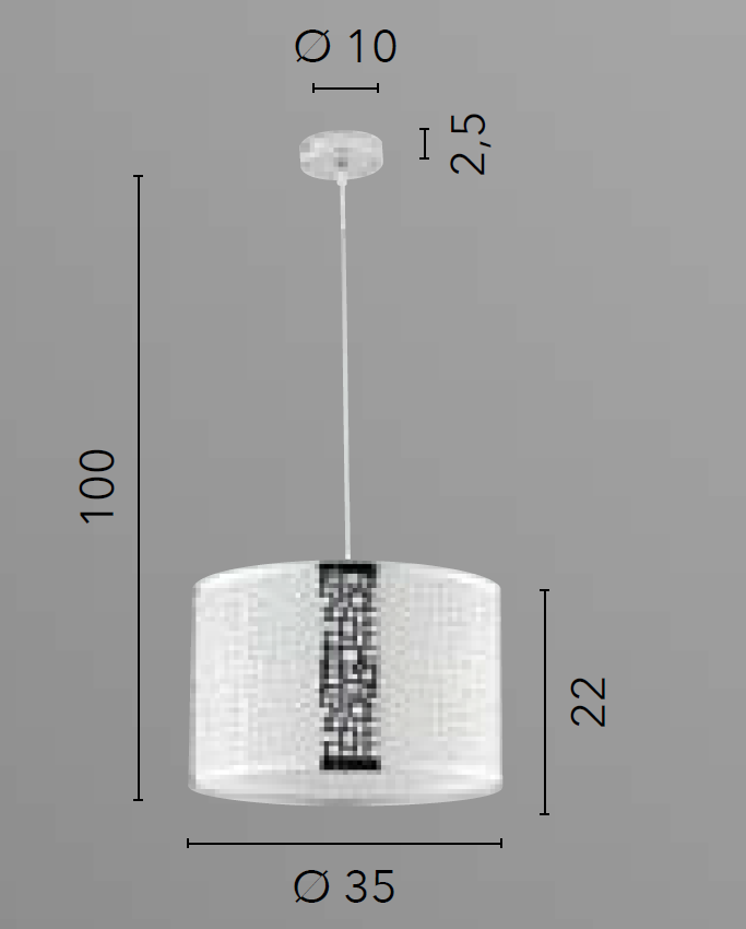 Lampadario MAYA a Sospensione Led (E27) 100x35 cm In Acciaio