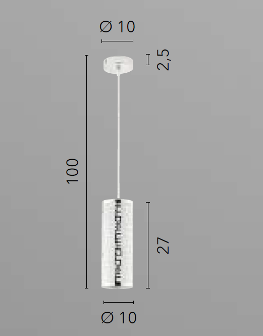 Lampadario MAYA a Sospensione Led (E27) 100x10 cm In Acciaio