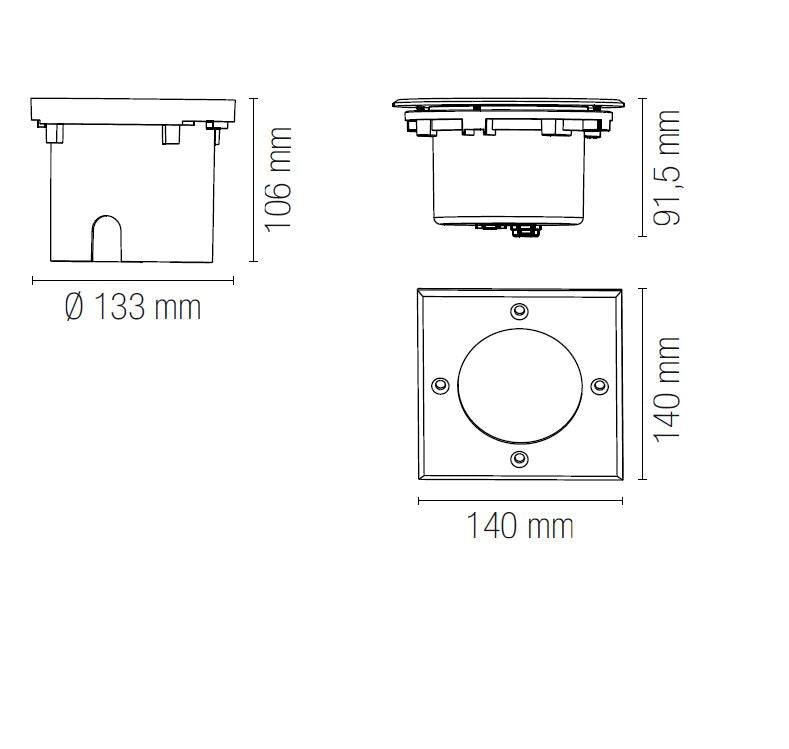Segnapasso WALK Quadrato 9,1 cm LED 12 W In Acciaio