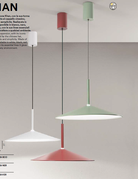 Lampadario KHAN CCT a Sospensione 200 cm In Vetro