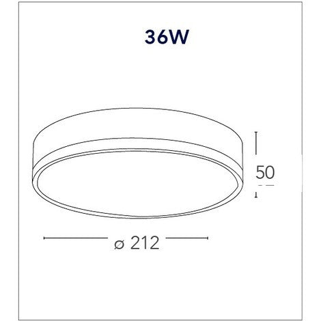 Applique KLIO 21.2 cm rotondo Led 36w in alluminio pressofuso