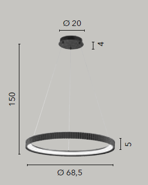 Lampadario NIKE CCT a Sospensione zigrinato 68.5 cm In Metallo