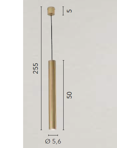 Lampadario LORD Cilindrico a Sospensione Led(GU10) 255 cm In Acciaio e Alluminio