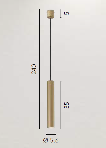 Lampadario LORD Cilindrico a Sospensione Led(GU10) 240 cm In Acciaio e Alluminio