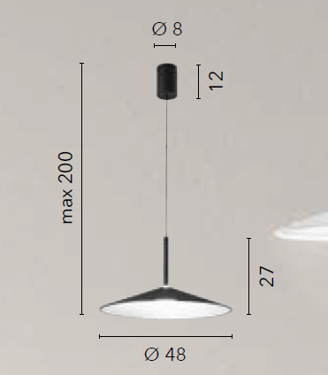 Lampadario KHAN CCT a Sospensione 200 cm In Vetro