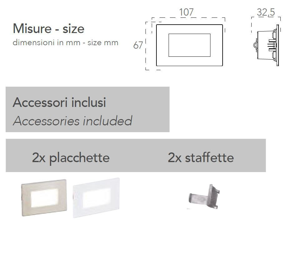 Segnapasso BOLT CCT 10,7 cm LED 3 W In cassetta da derivazione 503