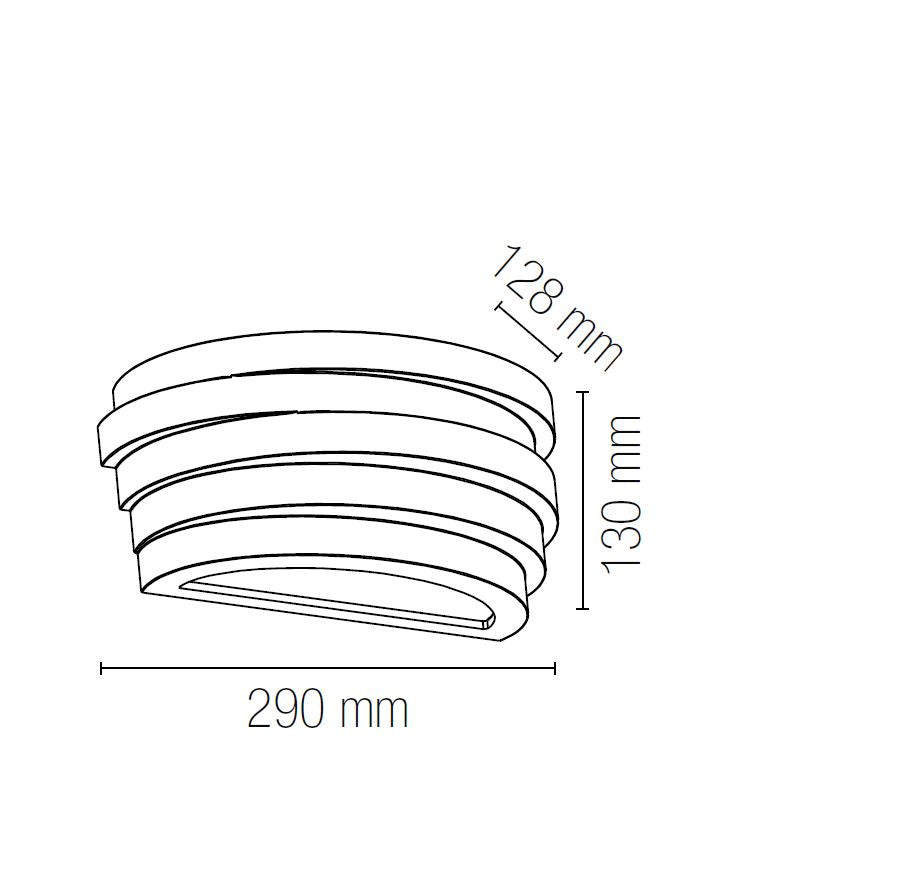 FLOW Led wall light (E27) 29 cm in plaster