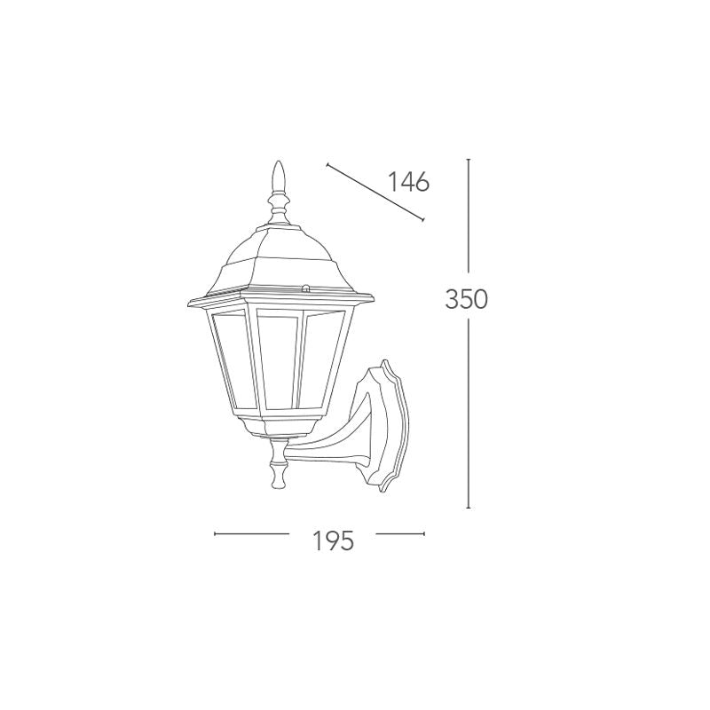 Wall Lamp ROMA 35 cm LED E27 In Aluminum