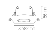 Faretto VIPER quadrato 8,2 cm da incasso in metallo e diffusore in vetro satinato