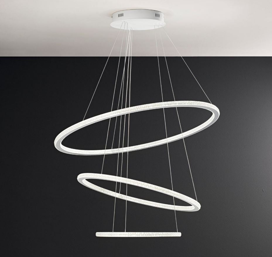 BRYANT Pendant Lamp 3 Circles 80cm 100W In Aluminum 