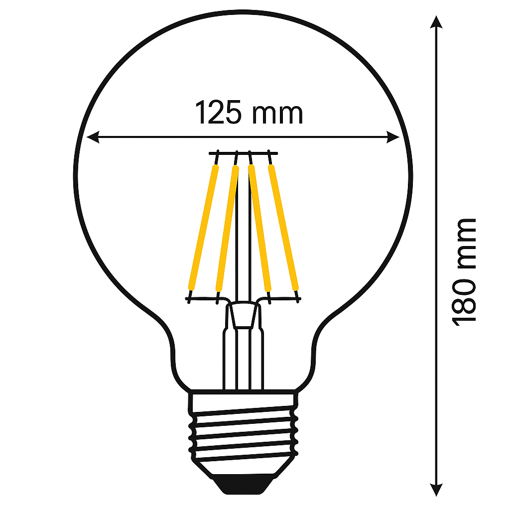 Lampadina Led Filamento Dimmerabile - E27 - 8W - 240V - 300°