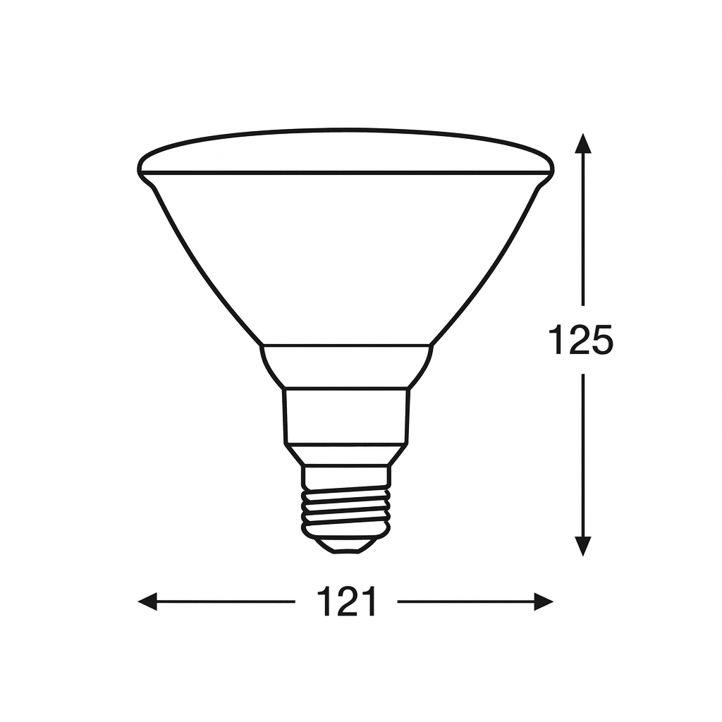 Lampadina Led -  E27 - 15W - 240V - 38° - NERO