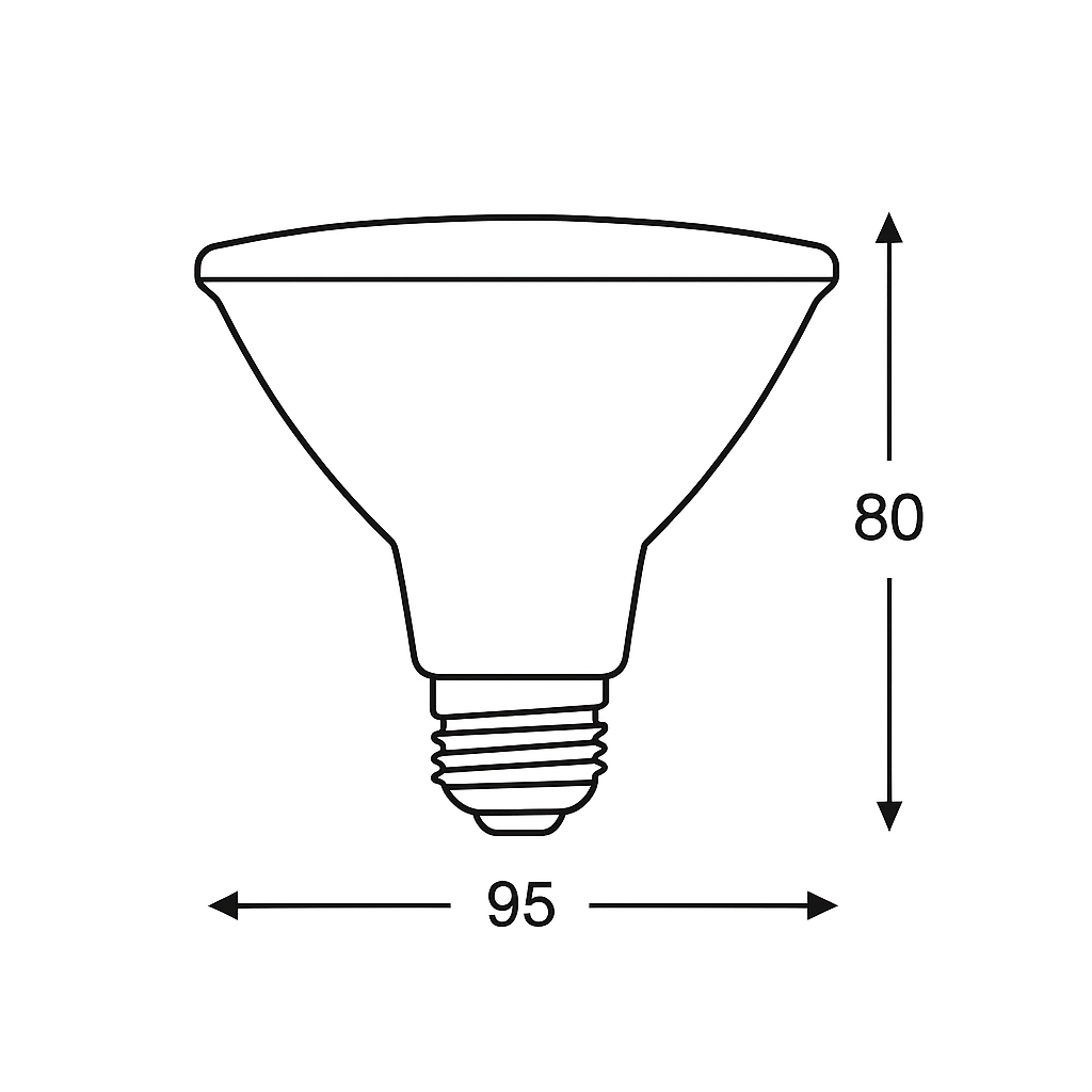 Lampadina Led - E27 - 10W - 240V - 38° - NERO