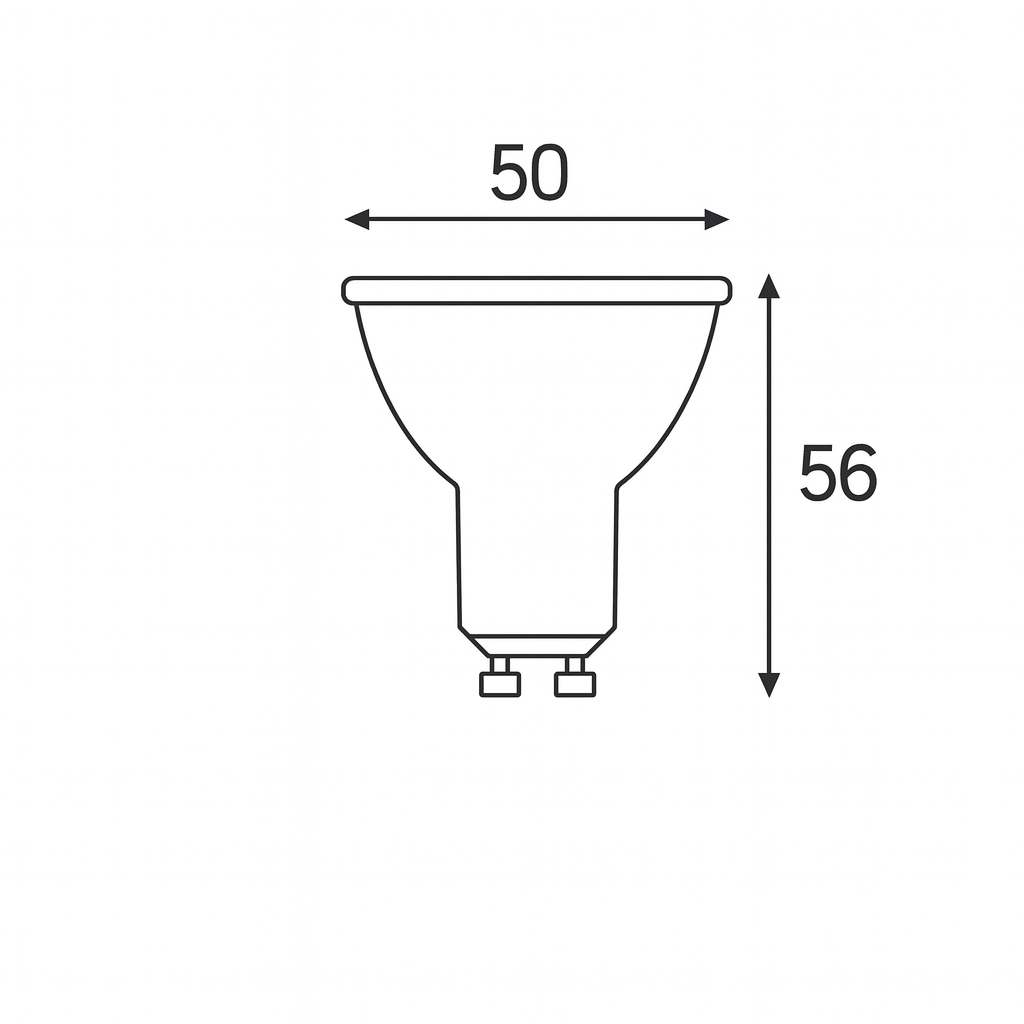 Lampadina Led - GU10 - 7W - 240V - 90° - NERO