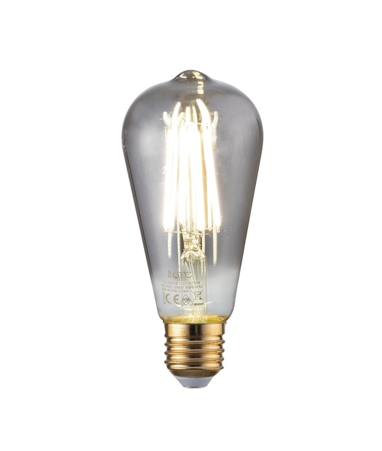 Lampadina smoke 64 mm decorativa LED E27 8W