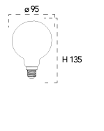 Lampadina smoke 95 mm decorativa LED  E27 8W